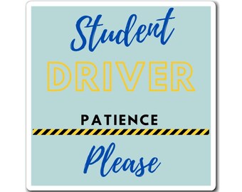 New Driver Magnet, New Driver Car Magnet, Cute Car Magnet, New Student Driver Decal, Sweet 16 Gift, New Driver Gift, Car Magnet