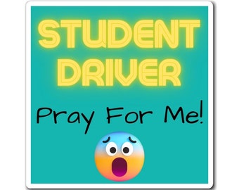 New Driver Magnet, New Driver Car Magnet, Cute Car Magnet, New Student Driver Decal, Sweet 16 Gift, New Driver Gift, Car Magnet, Emoji