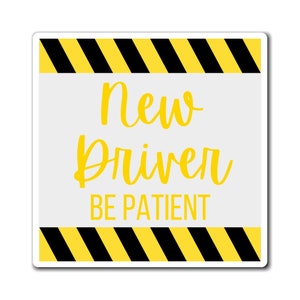 Student Driver Magnet, New Driver Car Magnet, Cute Car Magnet, New Student Driver Decal, Sweet 16 Gift, New Driver Gift, Caution New Driver