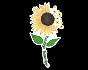 Sunflower Radiologic Technologist Vinyl Sticker | Weatherproof | Scratch-proof | Rad Tech | X-ray | Radiology Student | X-ray Tech