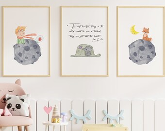 Set of 3 Little Prince Nursery Wall Art Nursery - Etsy