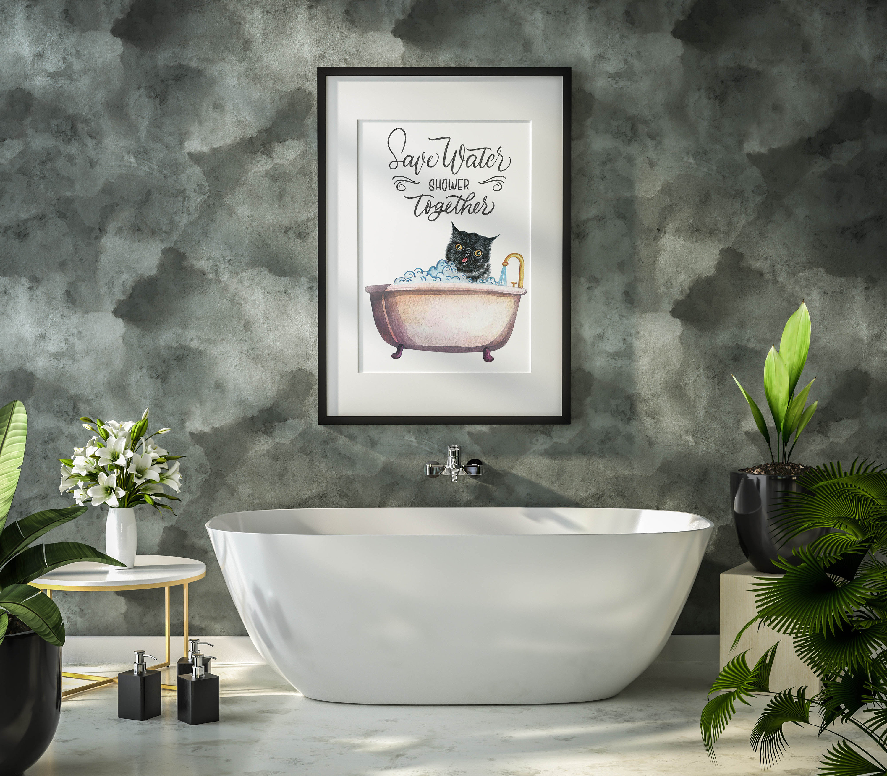 Funny Bathroom Cat Poster Decor, Bathroom Cat Wall Art, Funny Toilet ...
