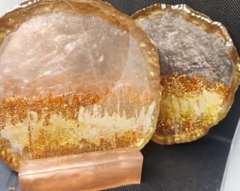 Golden Resin Coasters