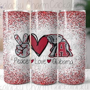 Peace Love Football 20oz PNG Tumbler Design