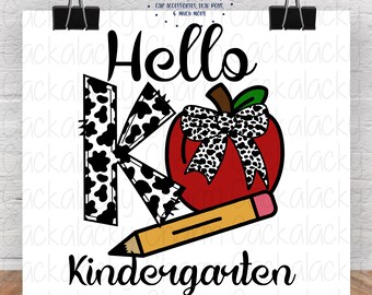 Hello Kindergarten Sublimation PNG Graphic Design, School PNG