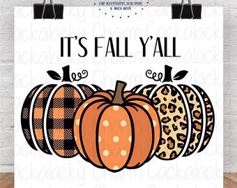 It's Fall Y'all Sublimation Graphic Tee Design