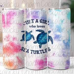 Just A Girl Who Loves Sea Turtles PNG 20 oz Tumbler Design