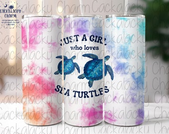 Just A Girl Who Loves Sea Turtles PNG 20 oz Becher Design