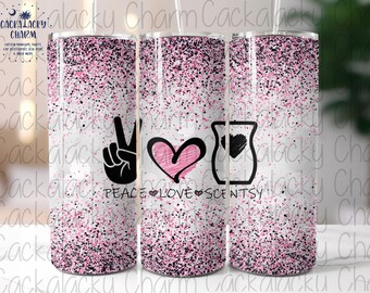 Peace Love Scents- Pink 20oz Straight PNG Tumbler Design