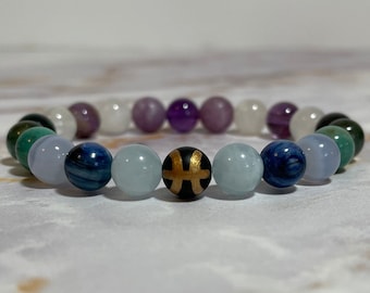 PISCES Crystal Bracelet | Stackable Gemstone Bracelet | Zodiac Bracelet | Pisces Birthstone Crystal Bracelet