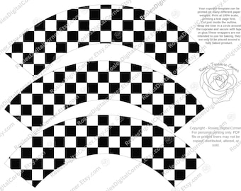 Checkered Flag | Race Theme | Printable Cupcake Wrappers | Birthday Party