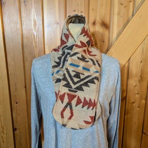 Western Wool Neck Wrap, Simple Western Cowl, Buckaroo Cowl, Cowgirl Neck Warmer, Wool Wild Rag, Western Gift, Western Wool & Fleece Scarf 57