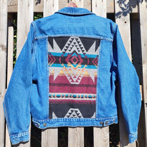 Wool & Denim Jacket Large - Etsy