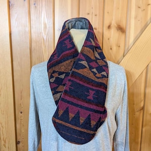Western Wool Neck Wrap, Simple Western Cowl, Buckaroo Cowl, Cowgirl Neck Warmer, Wool Wild Rag, Western Gift, Western Wool & Fleece Scarf 51