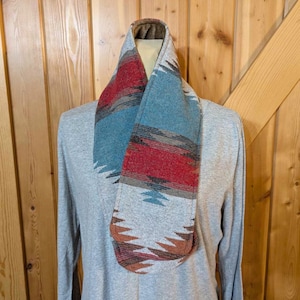 Western Wool Neck Wrap, Simple Western Cowl Buckaroo Cowl, Cowgirl Neck Warmer Wool Wild Rag Western Gift, Western Wool & Fleece Scarf 47 48