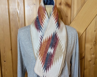 Scaldacollo in lana western, cappuccio western, cappuccio Buckaroo, scaldacollo da cowgirl, straccio di lana selvatica, regalo western, sciarpa in lana e pile n. 520