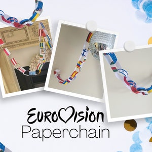 Instant Download: Eurovision Party Decor - European Flag Paper Chain