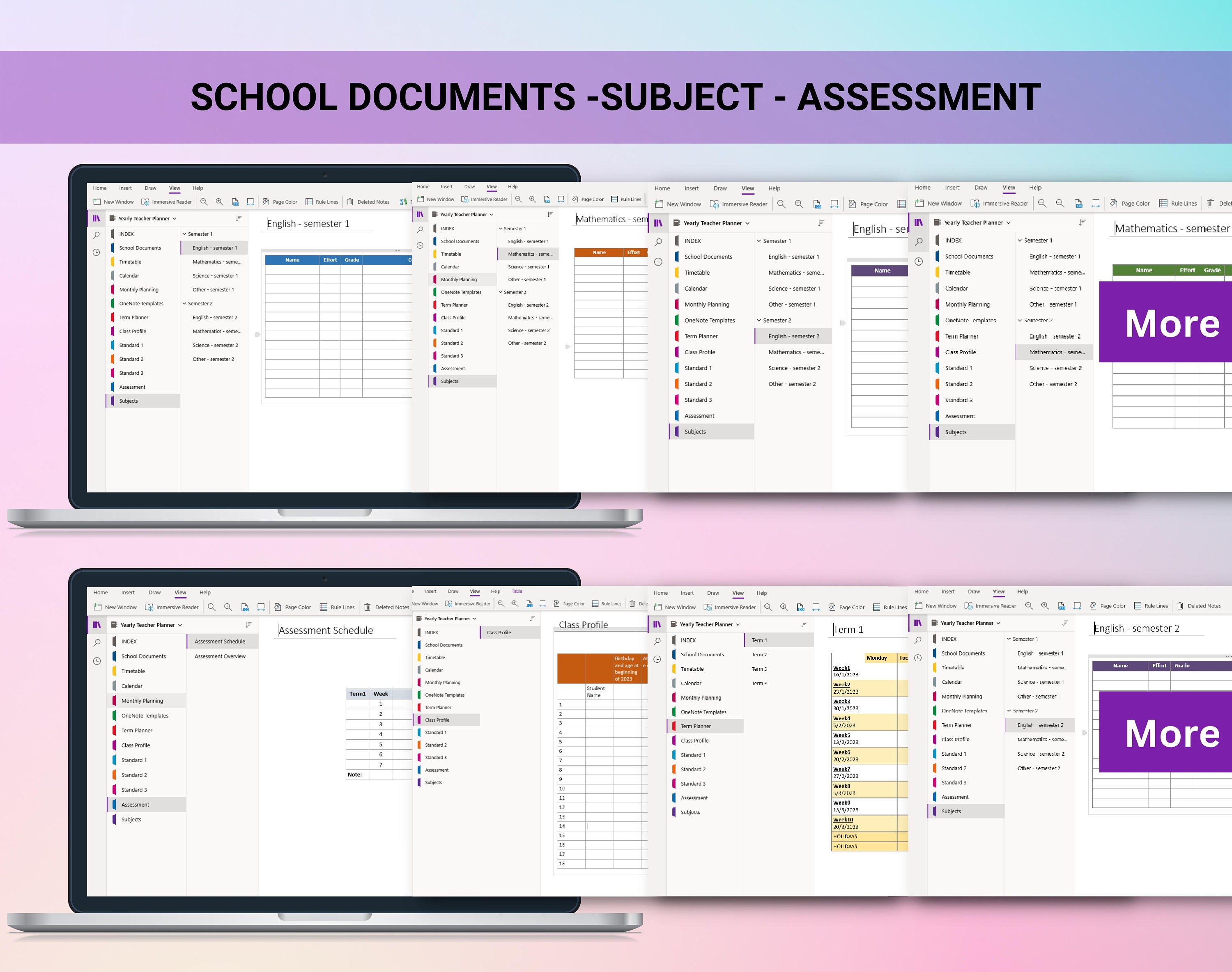 Onenote Teacher Planner, Onenote Undated Digital Planner for Secondary