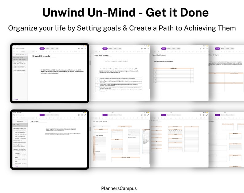 ONENOTE Adhd Planner 2023 Onenote Adhd Planner Digital Adhd Planner for Adults Adhd Planner Etsy