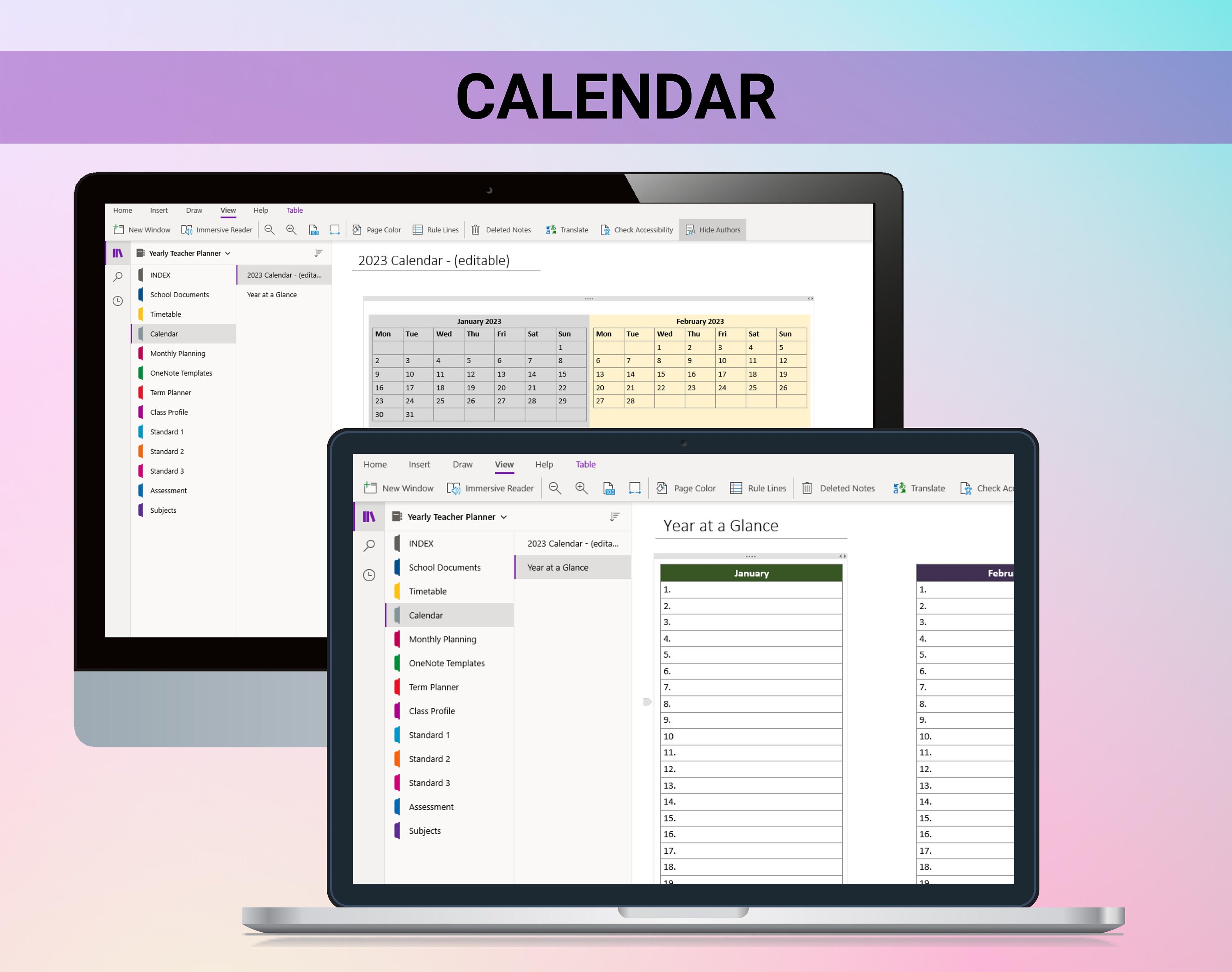 Onenote Teacher Planner, Onenote Undated Digital Planner for Secondary