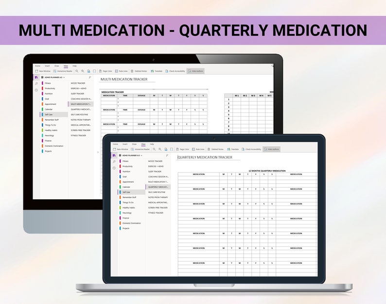 ONENOTE Adhd Planner Onenote Adhd Planner Digital Adhd Etsy