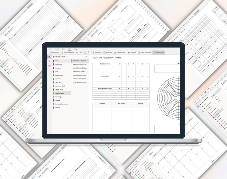 ONENOTE Adhd Planner Onenote Adhd Planner Digital Adhd Etsy