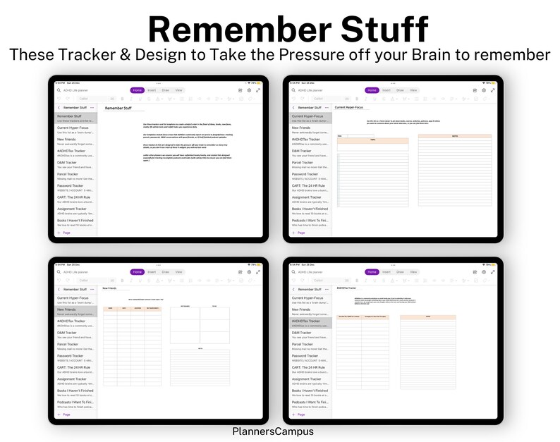 ONENOTE Adhd Planner 2023 Onenote Adhd Planner Digital Adhd Planner for