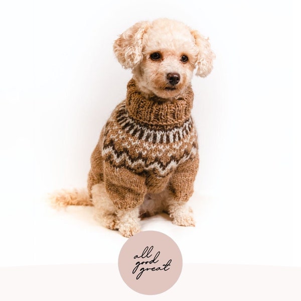 Knitting Pattern: Icelandic Sweater for Small Dogs (Downloadable PDF)