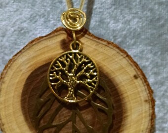 Test Listing ~~ Learning To Create An Item Listing, Please, Do NOT Purchase This !! ~~ Tree Cookie Tree Of Life & Leaf Necklace ~~ Yggdrasil