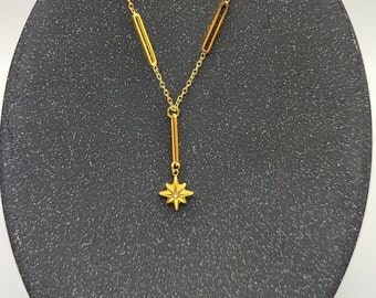 Sterketting met kleine diamant voor dames, modieuze sterchoker, vergulde hangerketting, roestvrijstalen sieraden, Valentijnscadeau