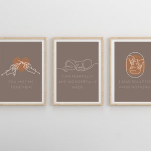 Psalm 139 Fearfully and Wonderfully Made Wall Art Set for Nursery / Baby