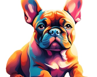 Französischer Bulldogge Pop Art SVG, PNG, JPG und mehr.  Digitaler Download, Digitale Datei