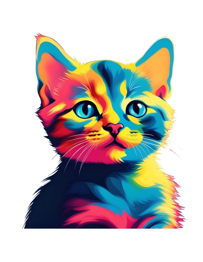 Pretty Kitten Pop Art SVG, PNG, JPG and More Digital Download, Digital ...