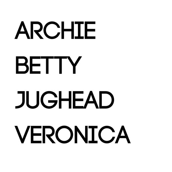 Archie Characters Cast Names SVG, PNG, JPG and More Digital Download, Digital Files