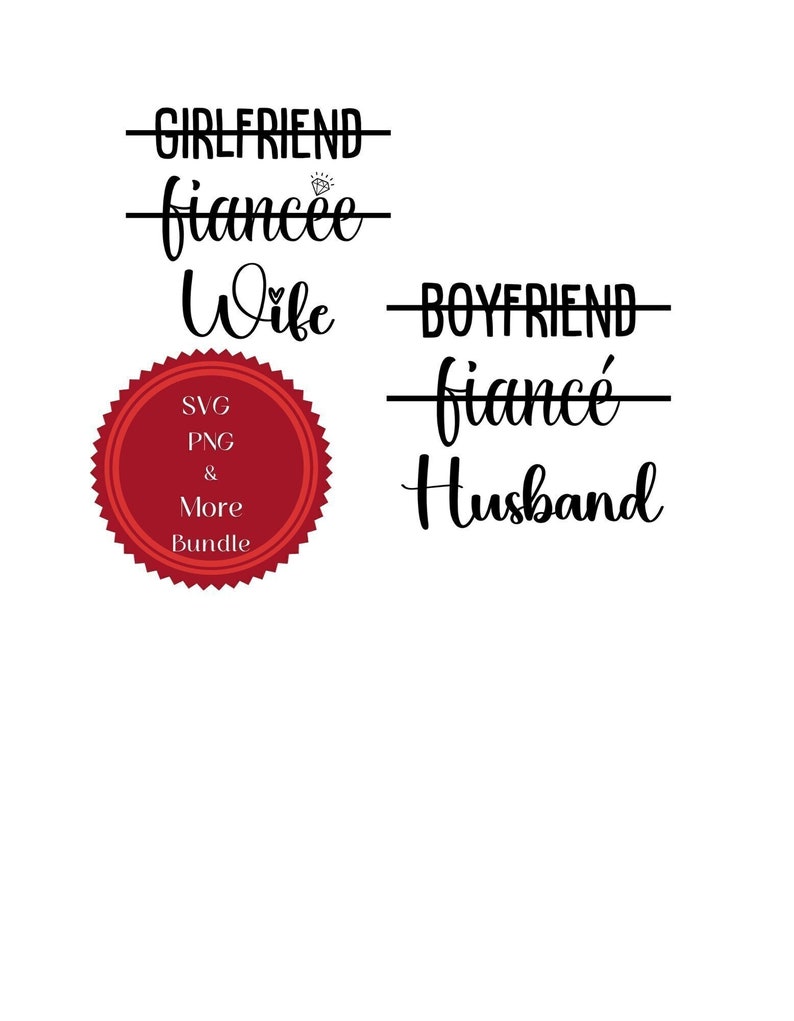 Girlfriend to Wife & Boyfriend to Husband SVG Bundle, Wedding ...