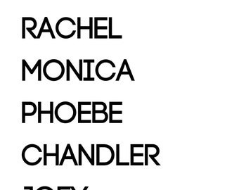 Cast of Friends Names SVG, PNG, JPG and More Digital Download, Digital File