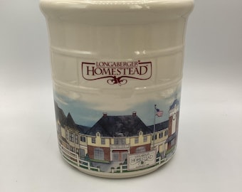 Longaberger Pottery Homestead 2 Qt Utensil Crock