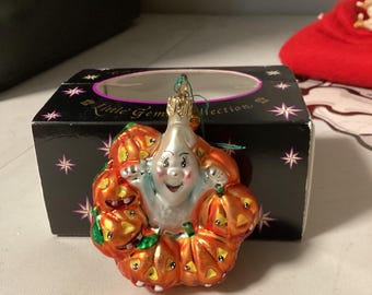 クリストファー・ラドコ作「ギグルズ・アンド・ブー」ガラス製ハロウィーンオーナメント