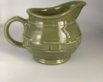 Longaberger Pottery Woven Traditions Sage Green Gravy Pitcher