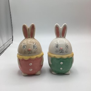 Johanna Parker Pastel Easter Bunny Salt and Pepper Shakers