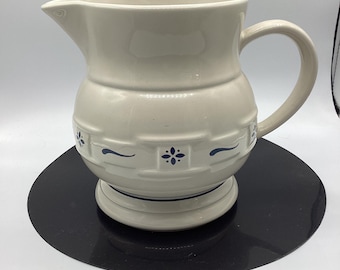 Longaberger Pottery Woven Traditions Classic Blue Large Pitcher