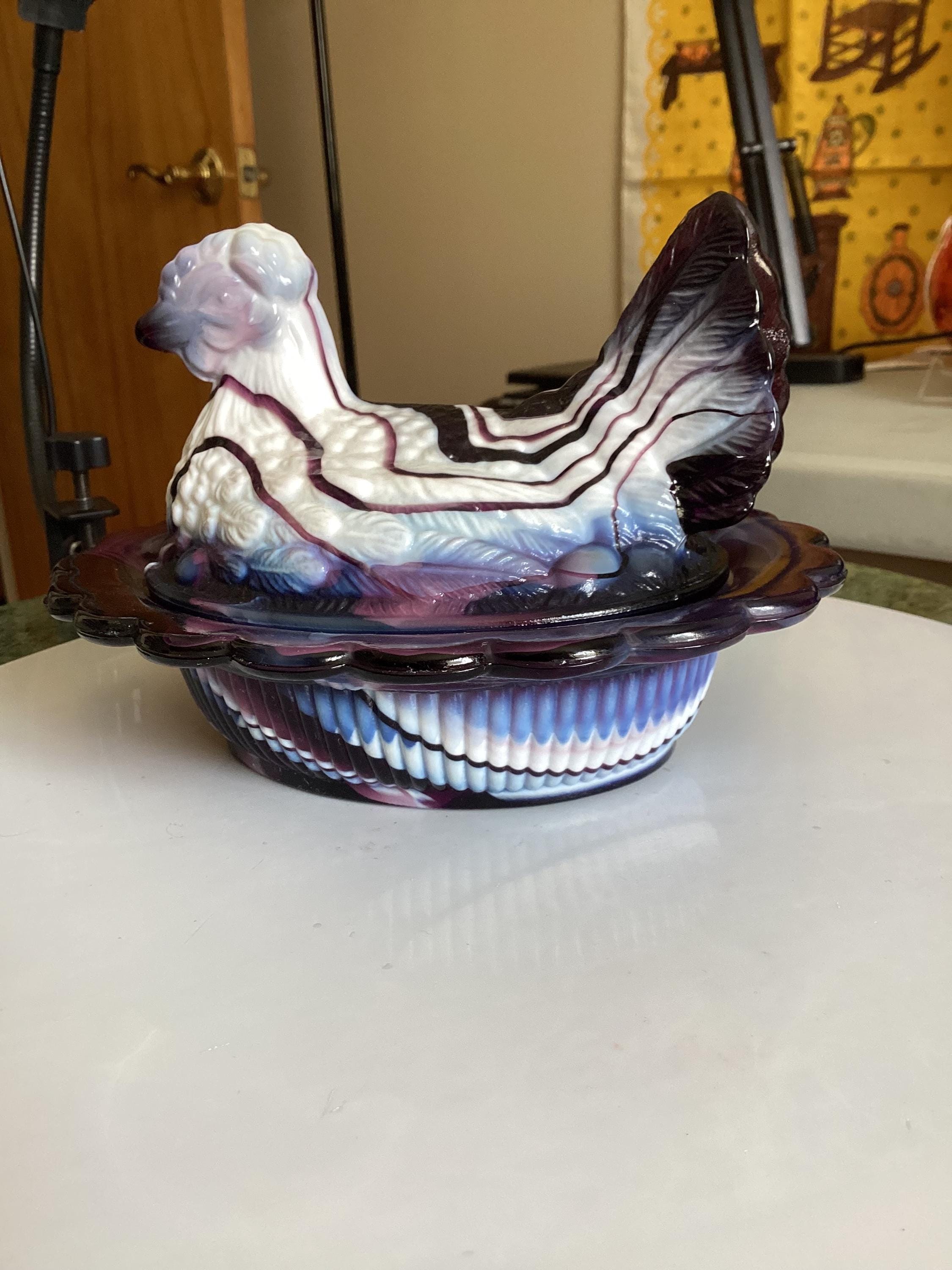 ヴィンテージMosser Glass　ラージサイズ　脚付きベリーボウル 　刻印 Vintage Mosser Glass - Etsy