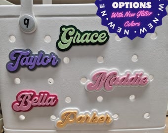 Customizable Retro Style Font Name Plate Bag Charm - Personalized Bag Charm - Name Tag - Bag Charm - Bag Tag