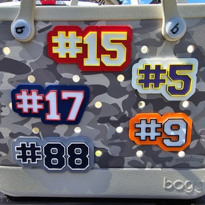 Custom Player Number Bag Charm - Bag Numbers - Bag Charm - Bag Tag