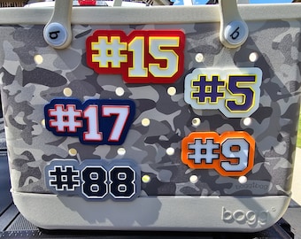 Custom Player Number Bag Charm - Bag Numbers - Bag Charm - Bag Tag