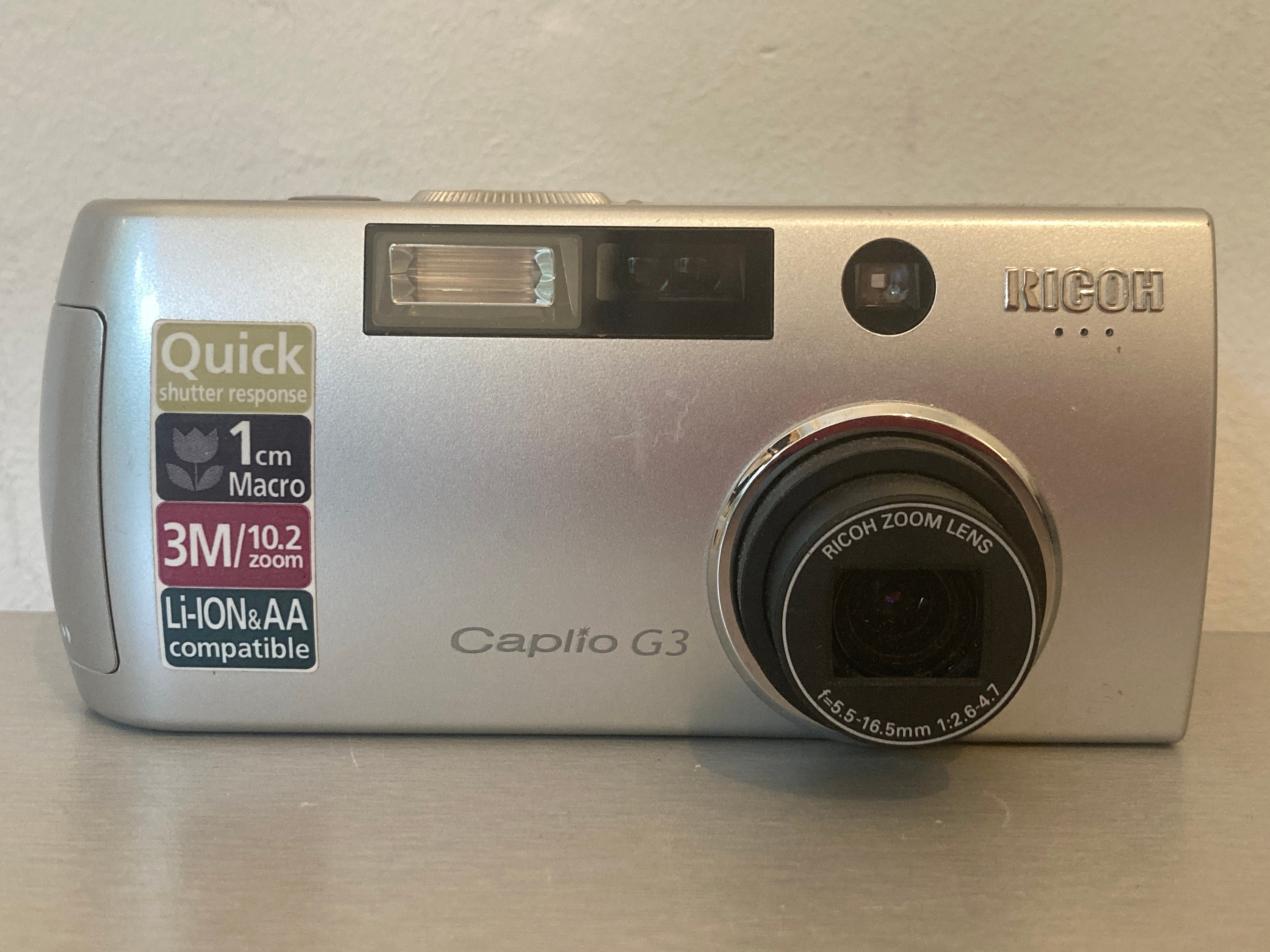 Ricoh Caplio G3 Silver | 3 MP Digicam | Tested + Working | Compact 