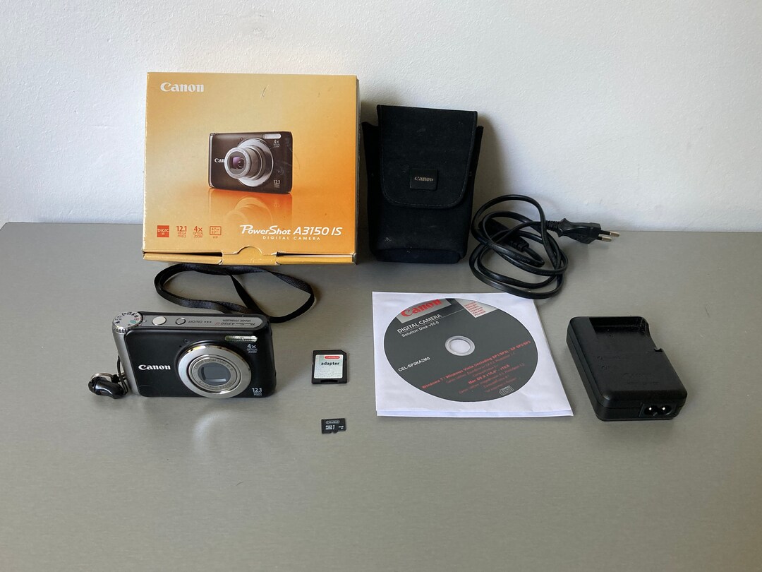 Canon Powershot A3150 IS 12.1 MP in Original Box Black 8 Gb Etsy