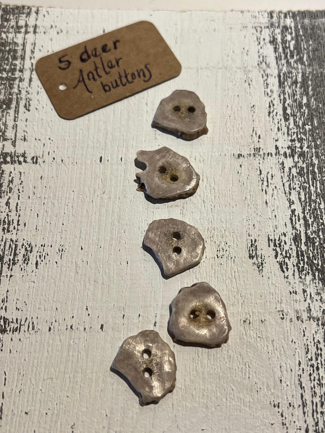 Five Handmade Deer Antler Buttons Irregular Shaped Polished Buttons - Etsy