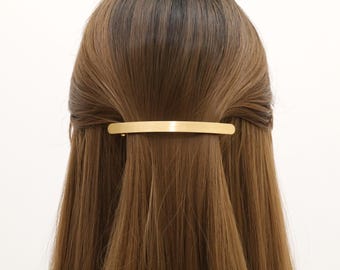 Gold Metal Barrette for Minimalist French Hair Clip, Bar Style Hair Pin, Everyday Barrettes