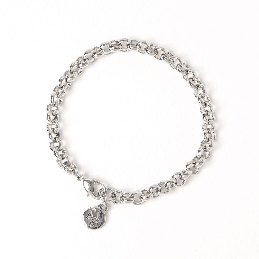 Handmade Rhodium Plated Rolo Chain Bracelet: Unisex Layering Jewelry - Etsy